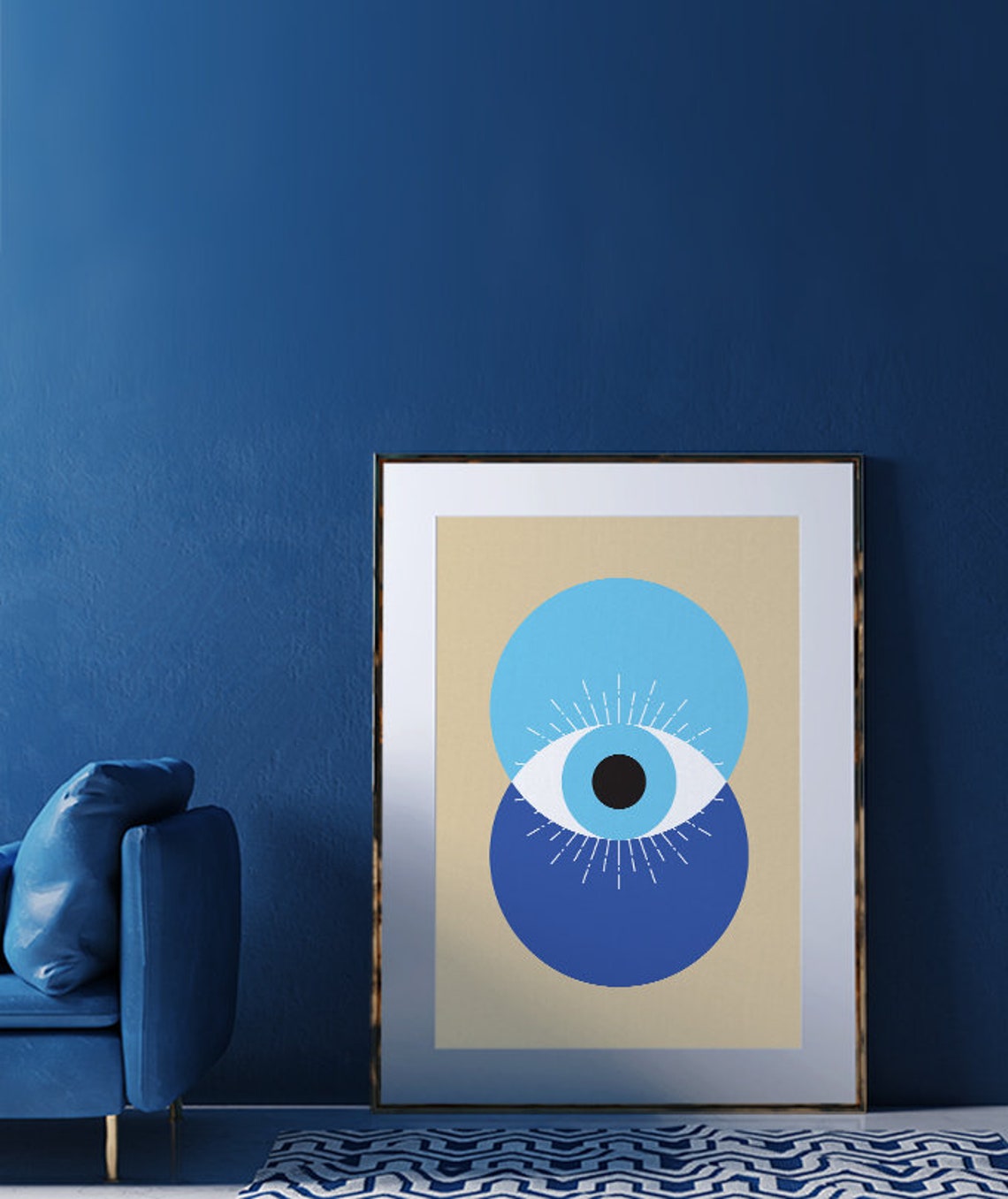 Evil Eye Wall Art Print Greek Evil Eye Mid Century Modern Etsy