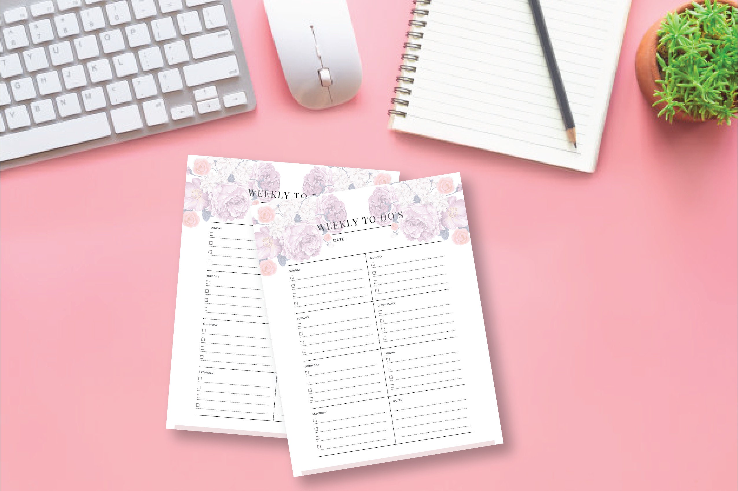 Floral Weekly Planner Printable, Instant Download, Undated Weekly ...