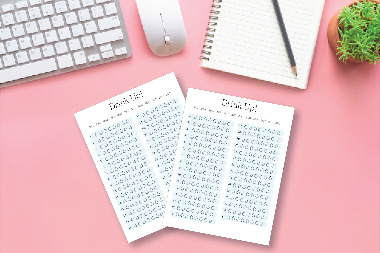 Picture of Monthly Water Tracker, Digital Water Log, Instant Download, Printable ...
