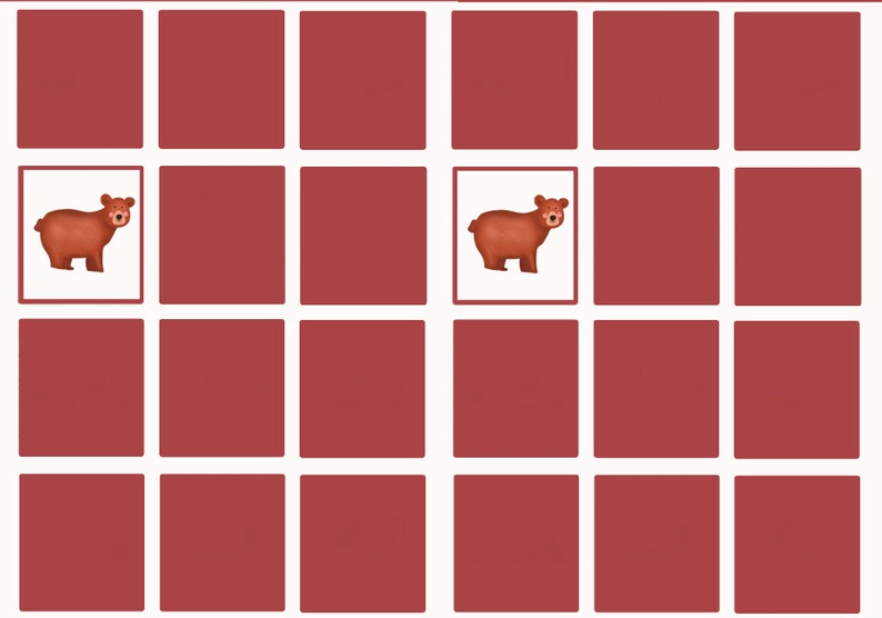 Animals Memory Card Game Matching Kids Activity Preschool Etsy