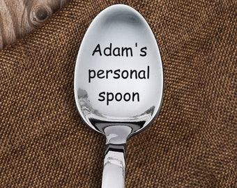 Engraved tea custom spoon, Personalized serving tool with name gift for dessert lover, Coffee break accessory for mom, grandma, friend