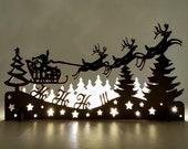 Vintage Christmas decoration, Christmas light decoration, Laser cut wood Christmas Decoration, Christmas town, Christmas Village