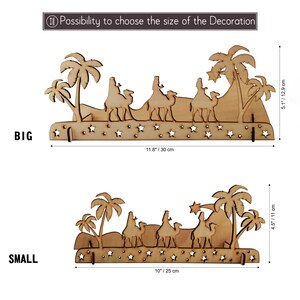 The decoration is available in two sizes
Large: 11.8 x 5.1 inches (30 x 12.9 cm).
Small: 10 x 4.5 inches (25 x 11 cm).
