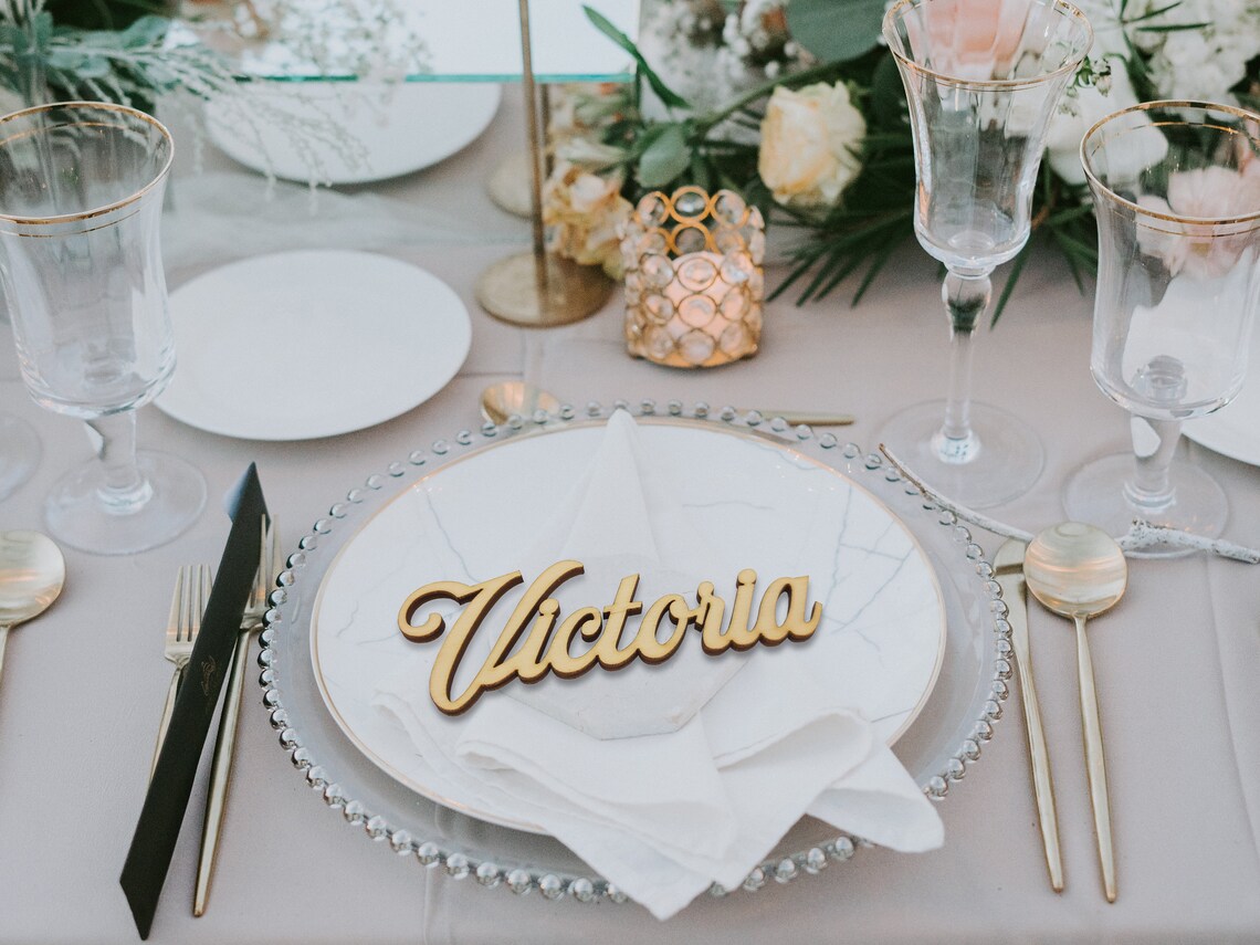 Seating Chart Name Cards Cut Out Wooden Custom Place Cards Etsy