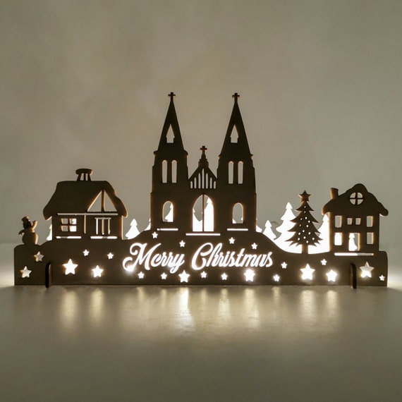 Village De Noël En Papier Lumineux - Décoration Écologique Pour Salon, Bureau Ou Cuisine | Maison En Épices LED