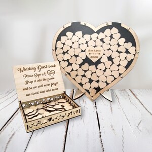 Rustic Round Drop Box: Custom Engraved Wedding Guest Wish Frame ...
