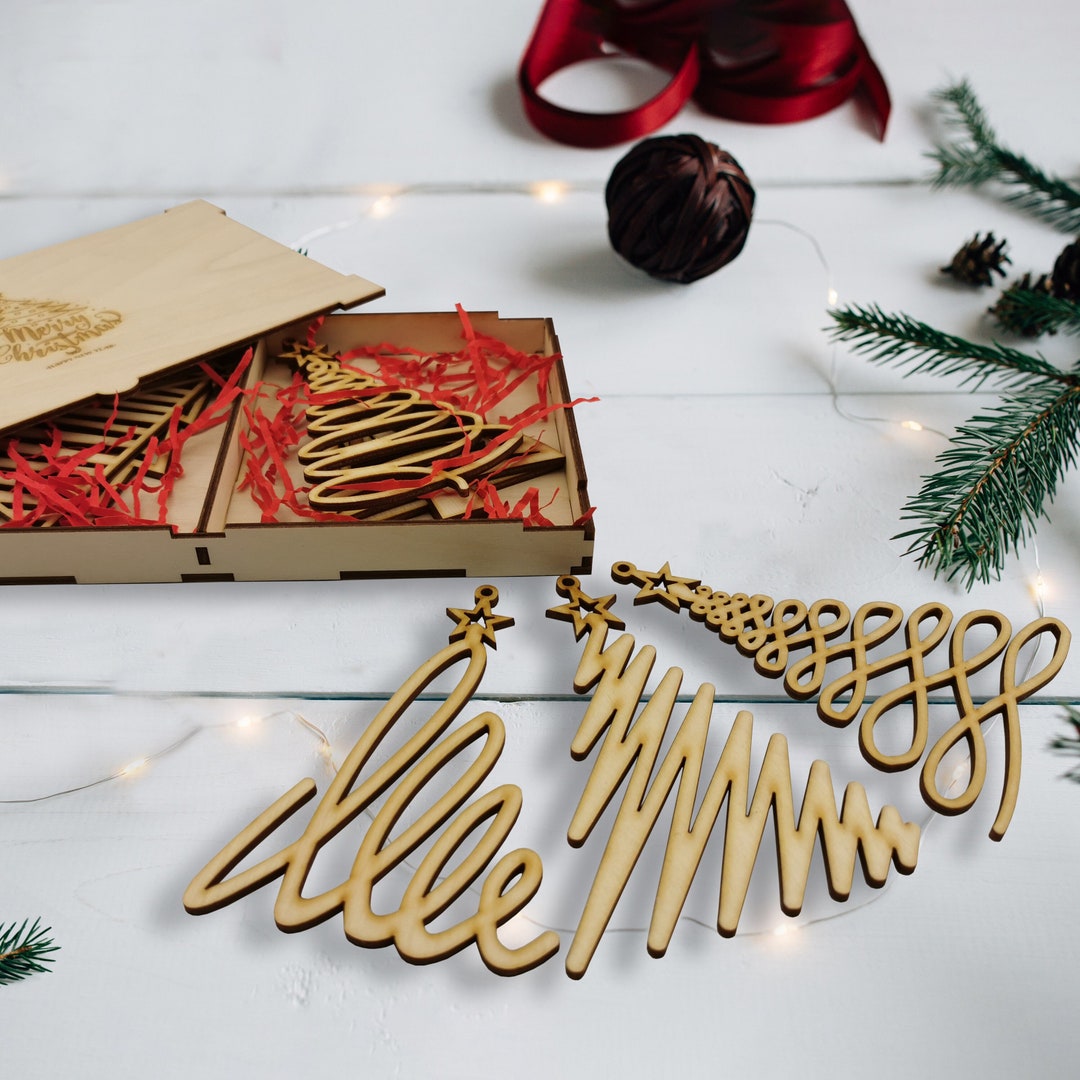 Rustic Christmas Tree Hanging Decoration Wooden Xmas Tree Etsy