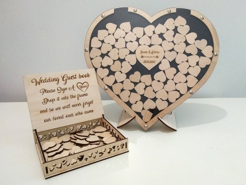 Custom guest book Drop box Personalized guestbook Heart Etsy