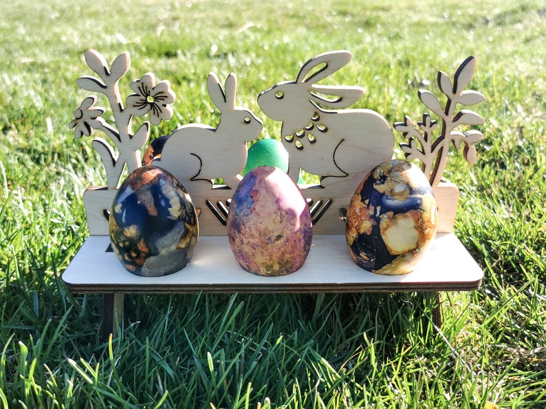 Vintage Easter Eggs Holder of Wood Spring Table Decoration Etsy