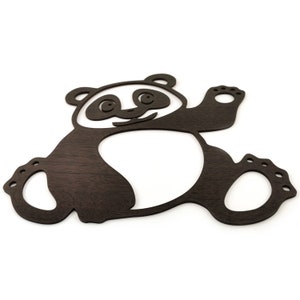 Wall art pandas - The waving panda figurine is laser cut and made of wood.