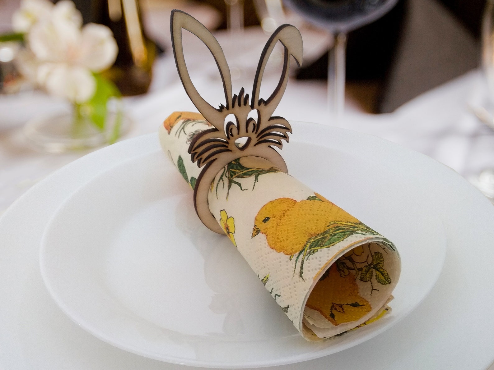 Wooden Bunny Napkin Rings Easter Napkin Holder Easter Table Etsy