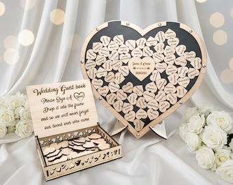 Wedding Guest Book Alternative - Heart Drop Box: Custom Rustic Wish Keepsake