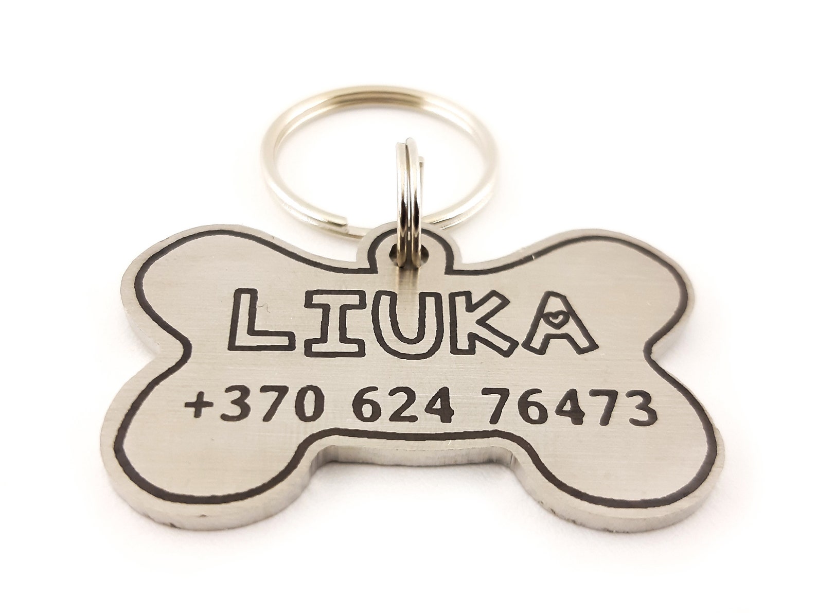 Engraved Dog Id Tag of Stainless Steel Custom Bone Shape Pet Etsy
