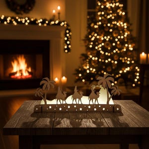 Three Kings Christmas Ornament: Rustic Wood Nativity Scene Decoration - 3 Wise Men Figures image 4