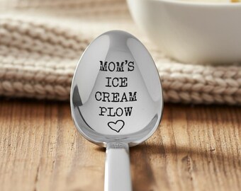 Engraved Ice Cream Spoon for Mom, Personalized Mother's Day Gift