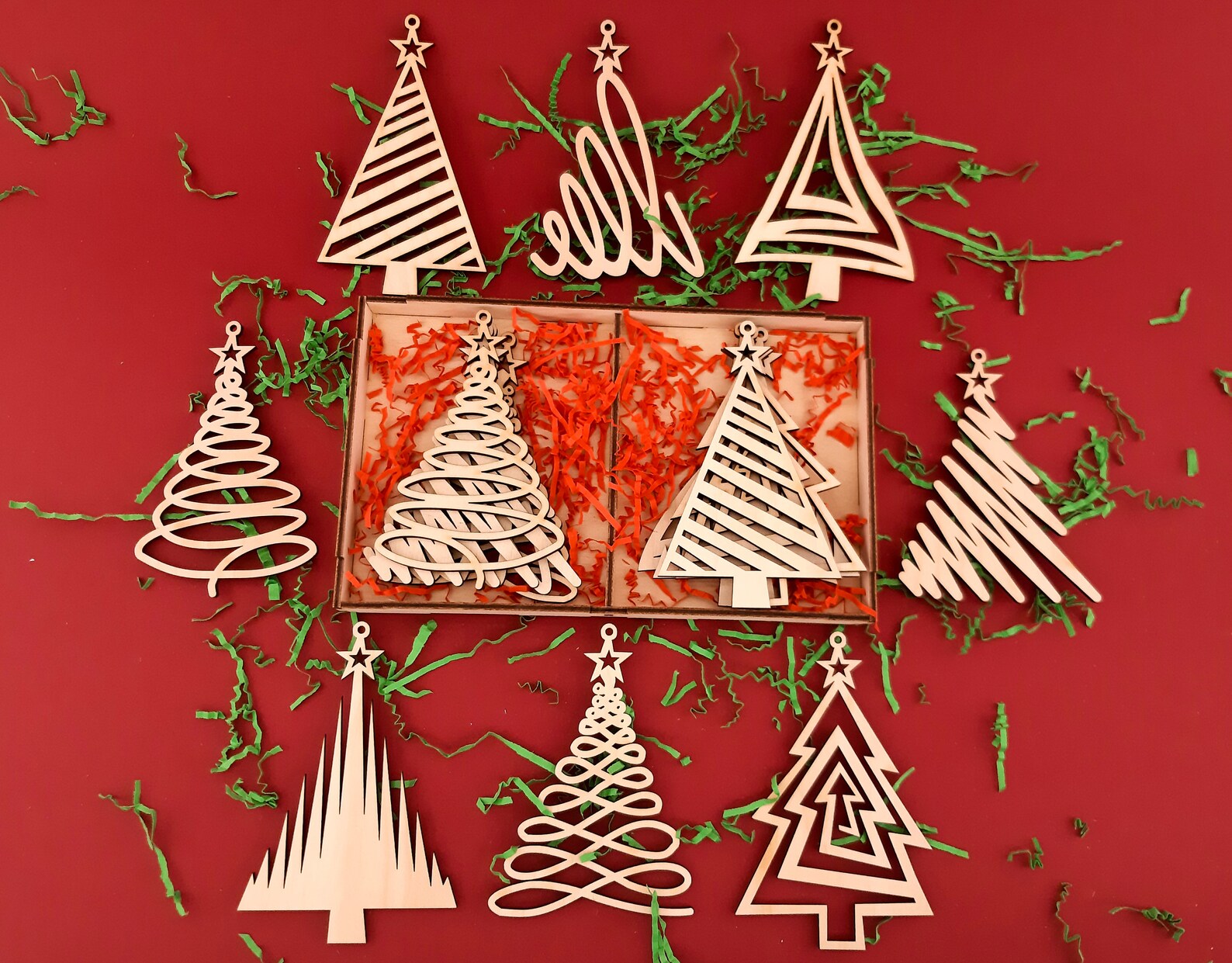 Rustic Christmas Tree Hanging Decoration Wooden Xmas Tree Etsy