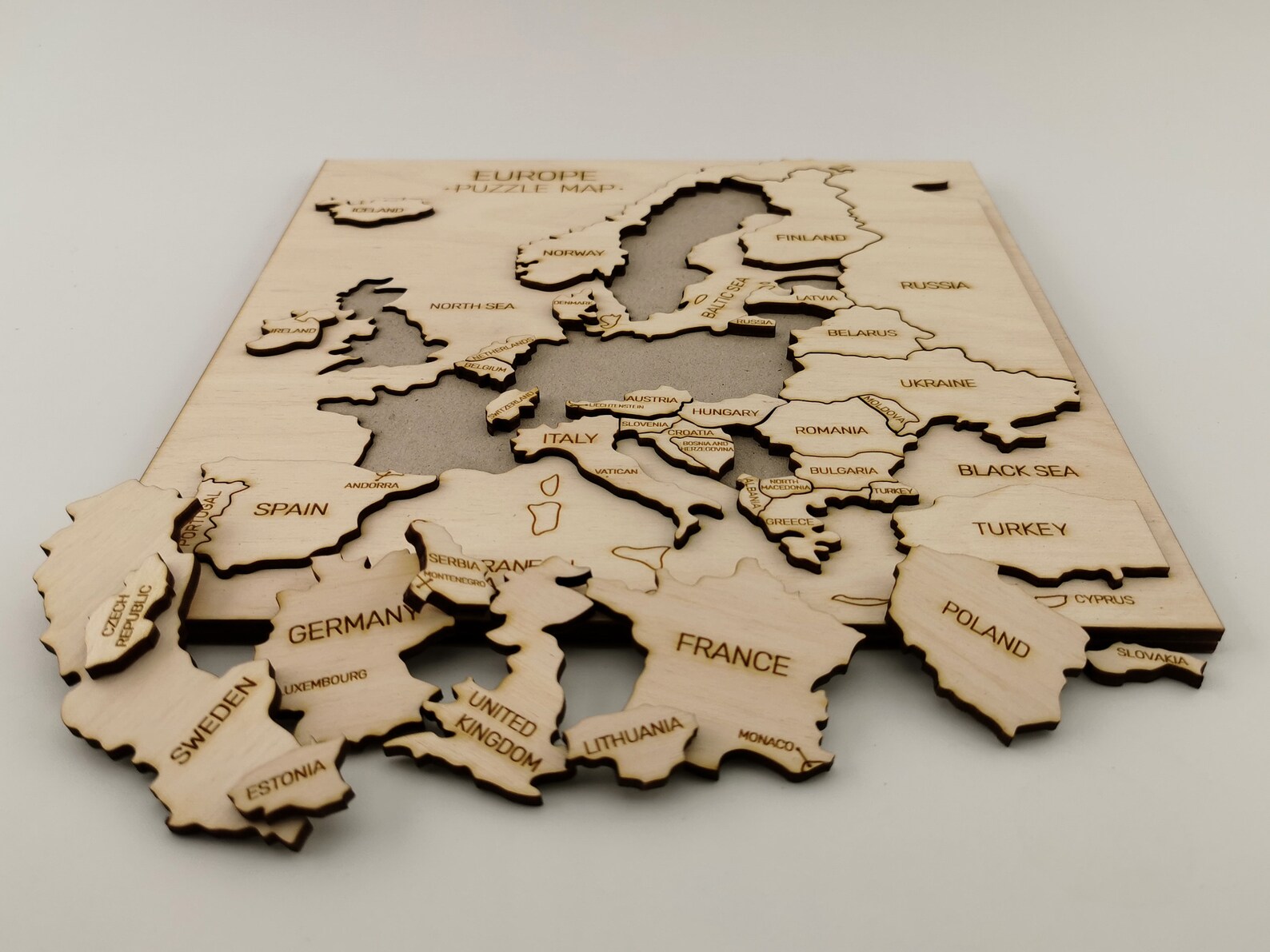 Europe map wooden puzzle Map of Europe 3D puzzle Wooden Etsy