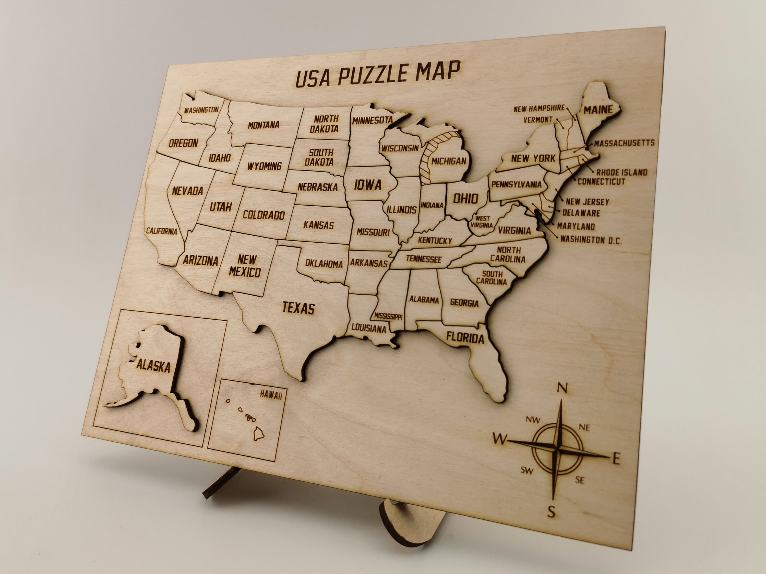 United states map Wooden puzzle - Il Fullxfull.2864695084 Mudu