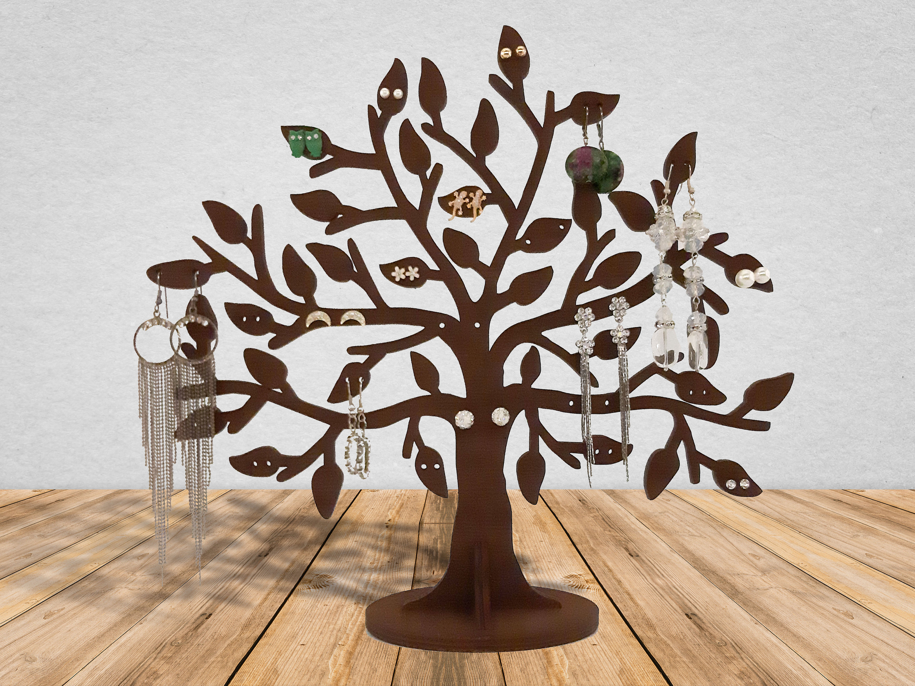 Leafy Tree Jewelry Tree Earring Holder Wooden Jewelry Tree Etsy UK