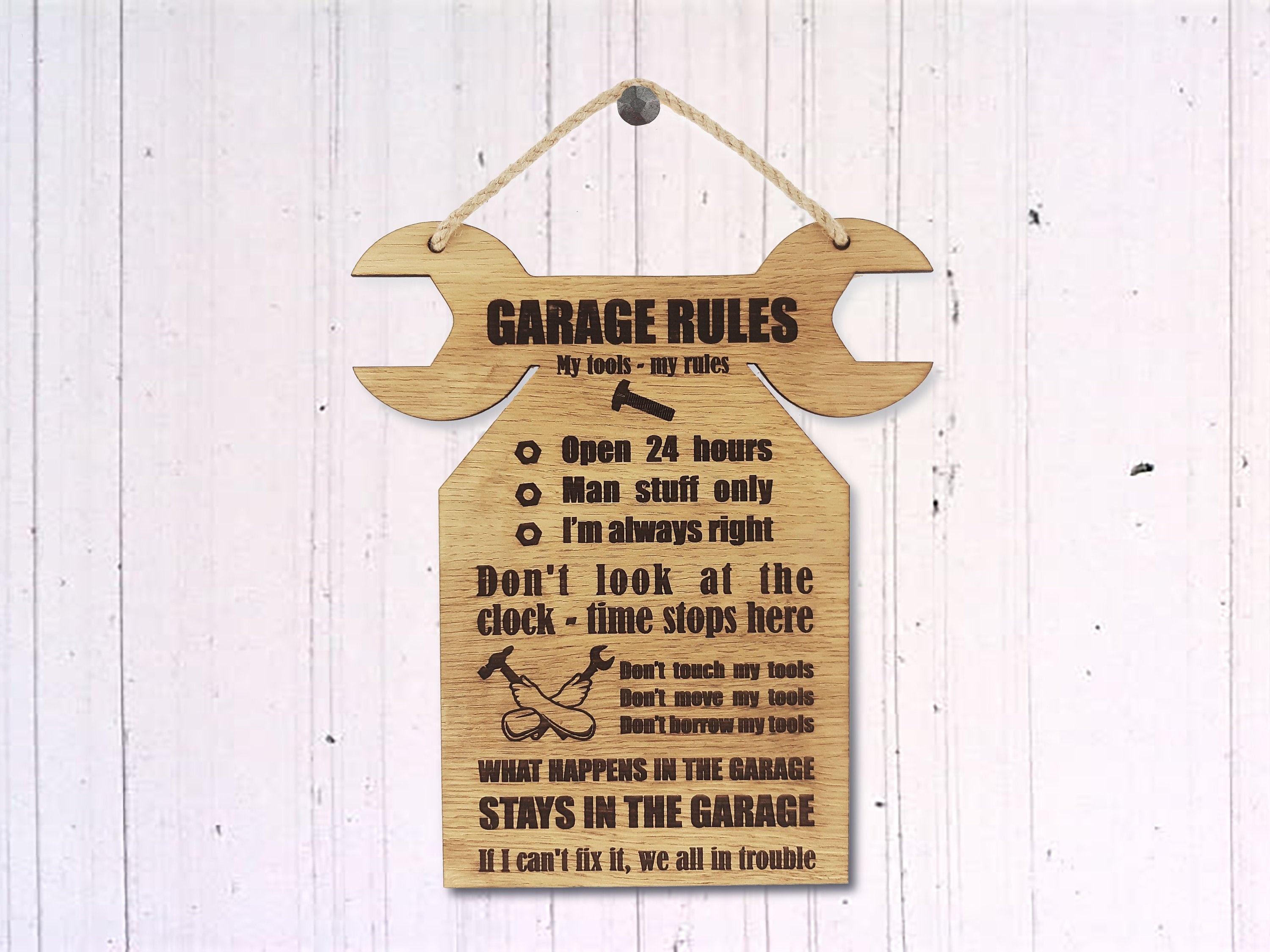 What Happens In The Garage Stays In The Garage My Garage My Rules 8"x12" Sign 
