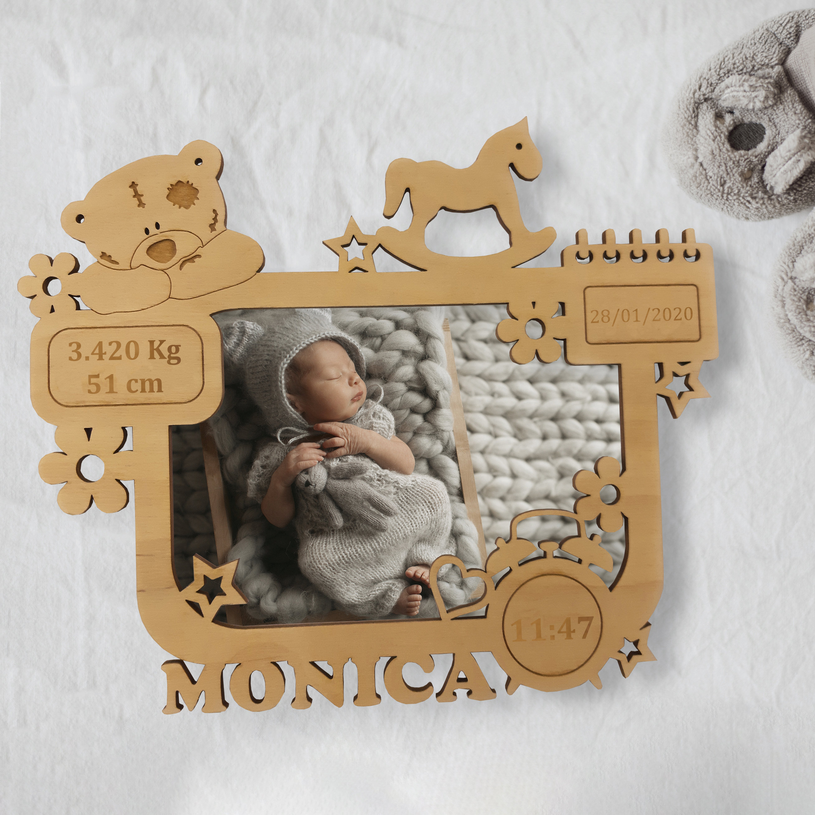 Personalizado Nuevo bebé nacimiento Anuncio Marco para fotos marco para  recién nacido niños y niñas personalizado grabado nueva mamá y papá Padres  y
