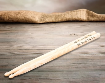 Custom Engraved Drum Sticks, Personalized Drum Stick Pair 5A, High Quality Sticks of Maple Wood,  Musician Gift for Drummer