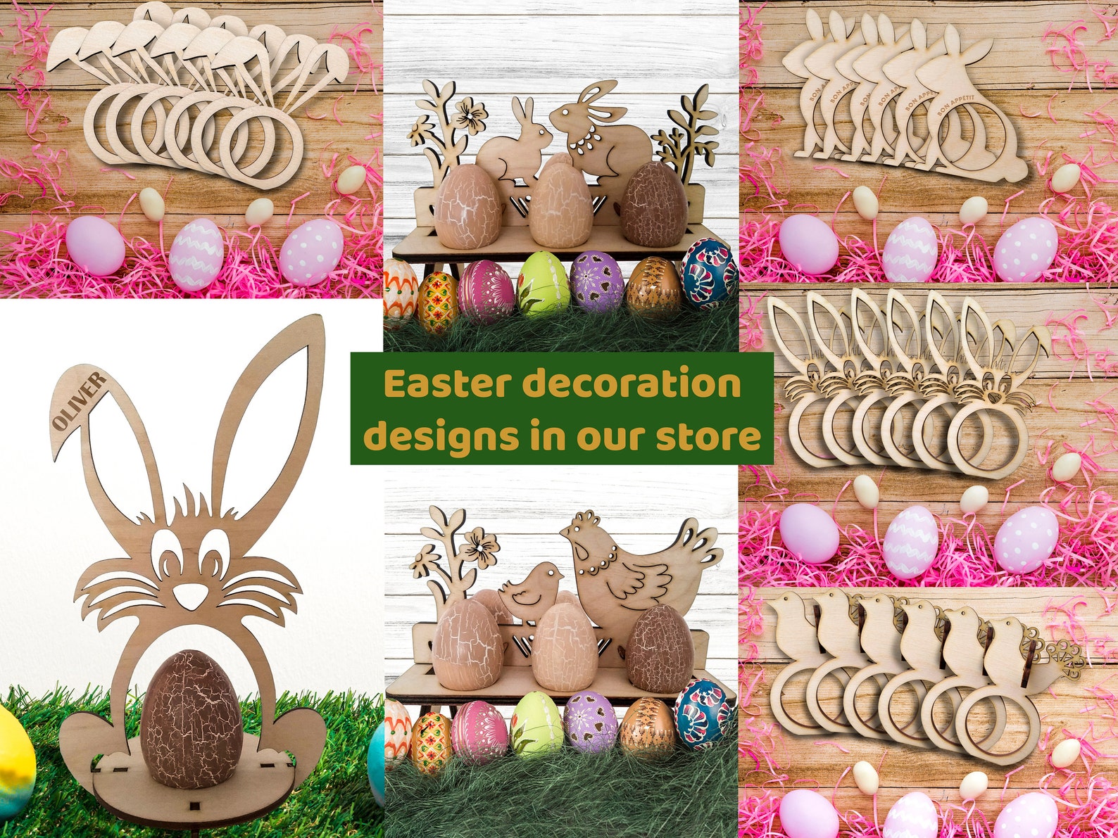 Vintage Easter Eggs Holder of Wood Spring Table Decoration Etsy