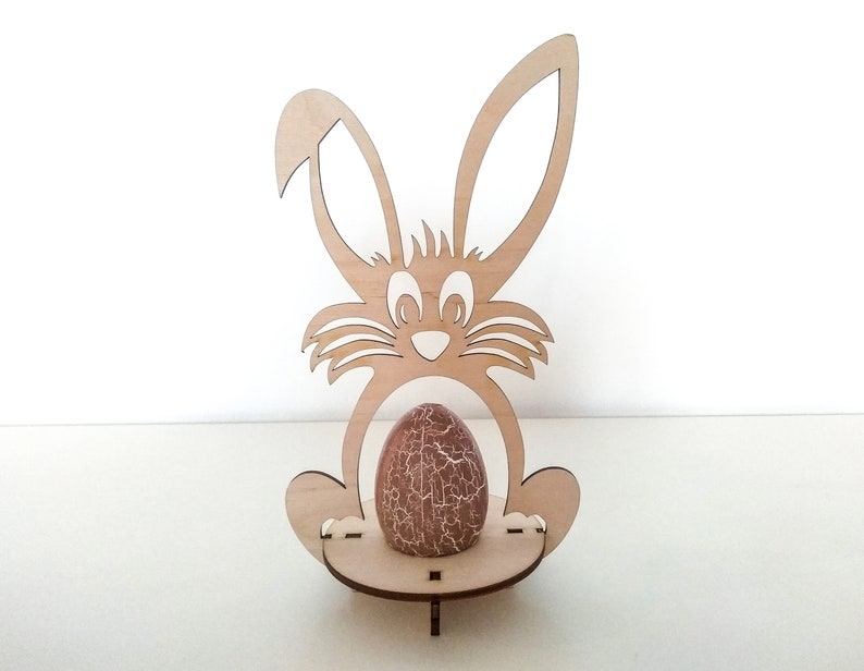 Easter Bunny Egg Holder With Name Custom Laser Cut Rabbit Egg Etsy