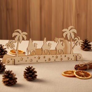 Three Kings Christmas Ornament: Rustic Wood Nativity Scene Decoration - 3 Wise Men Figures image 5