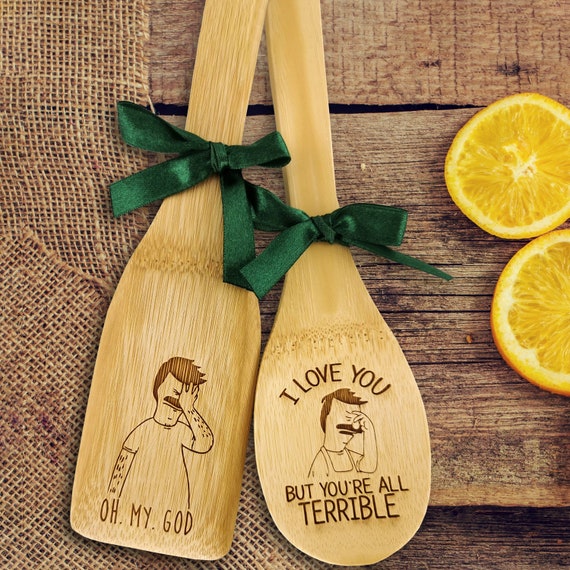 Bobs Burgers Engraved Spoon and Spatula Set of Wood, Bob Belcher Kitchen  Utensils Gift for Series Fan, Kitchen Décor for Cooking Baker -  Canada