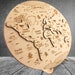 World map puzzle of wood, Laser engraved 3D map of the world, Custom educational geographical toy, Home decoration housewarming gift 