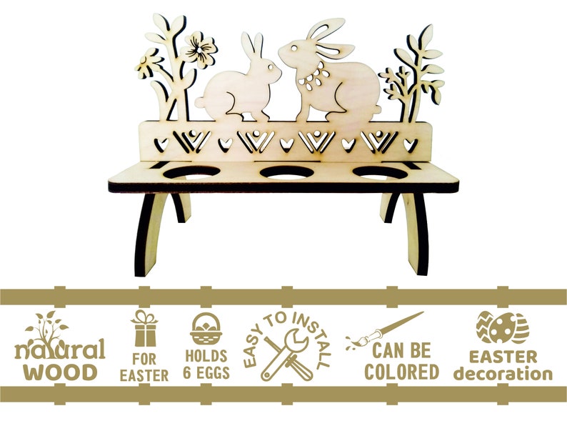 Vintage Easter Eggs Holder of Wood Spring Table Decoration Etsy