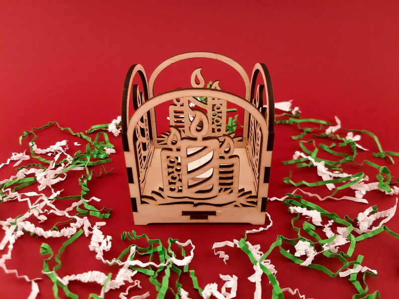 Tabletop Candle Lantern Christmas Flame Candlestick Wooden Etsy