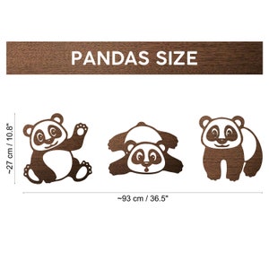 The dimensions of the pandas wall art are about 93 x 27 cm / 36.5 x 10.8 inch.