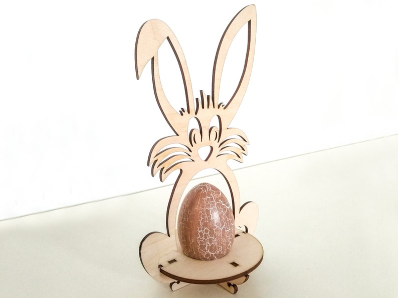 Easter Bunny Egg Holder With Name Custom Laser Cut Rabbit Egg Etsy