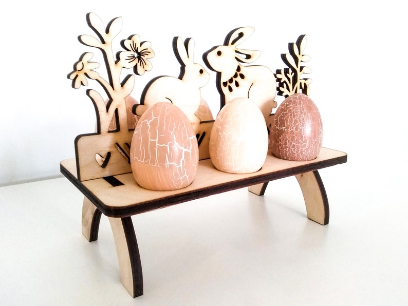 Vintage Easter Eggs Holder of Wood Spring Table Decoration Etsy