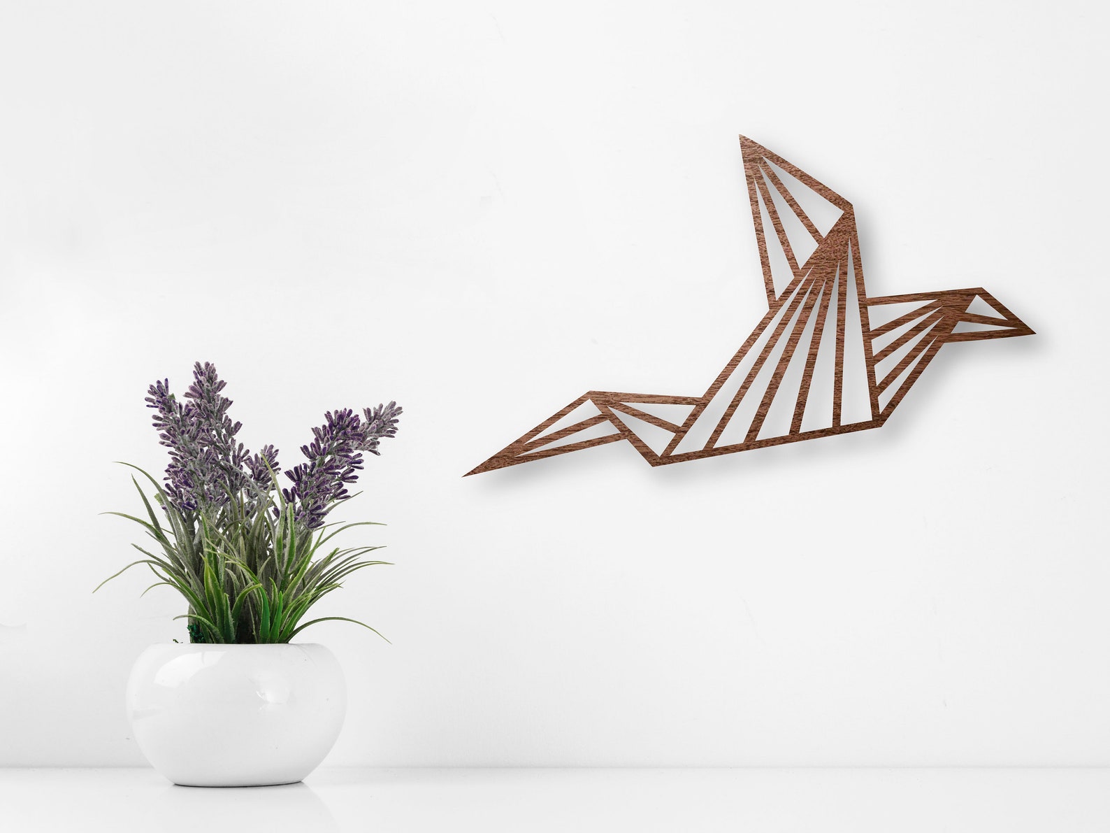 Geometric Birds Wall Art Wooden Wall Décor Set of 3 Origami Etsy