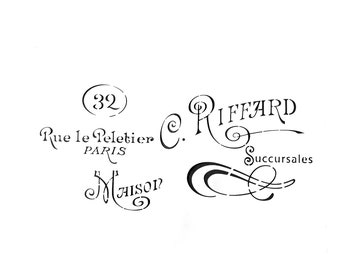 Vintage French Advertising Stencil, Paris Maison Design, Image size 175mm x 380mm on A3 film