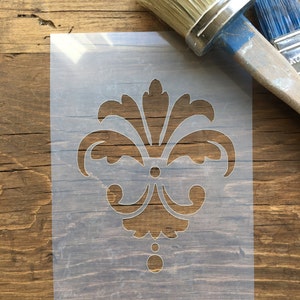 French Fleur de Lys Craft Stencil, image size 140mm x 115mm on re-usable Mylar stencil film image 2