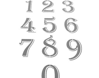 Algerian Numbers Stencil Shadow Design, Height of numbers 51.5mm