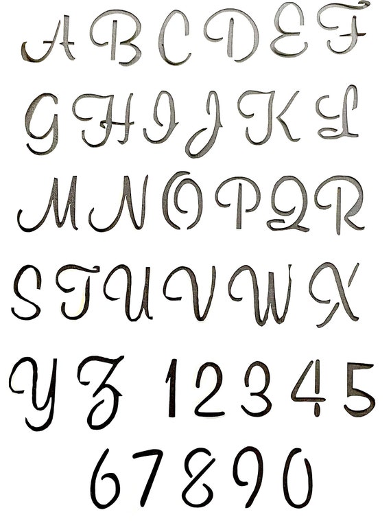 Alfabeto A-Z e lettere maiuscole corsivo Testo artigianale stencil, lettere  e numeri altezza 29 mm 39 mm, riutilizzabili -  Italia