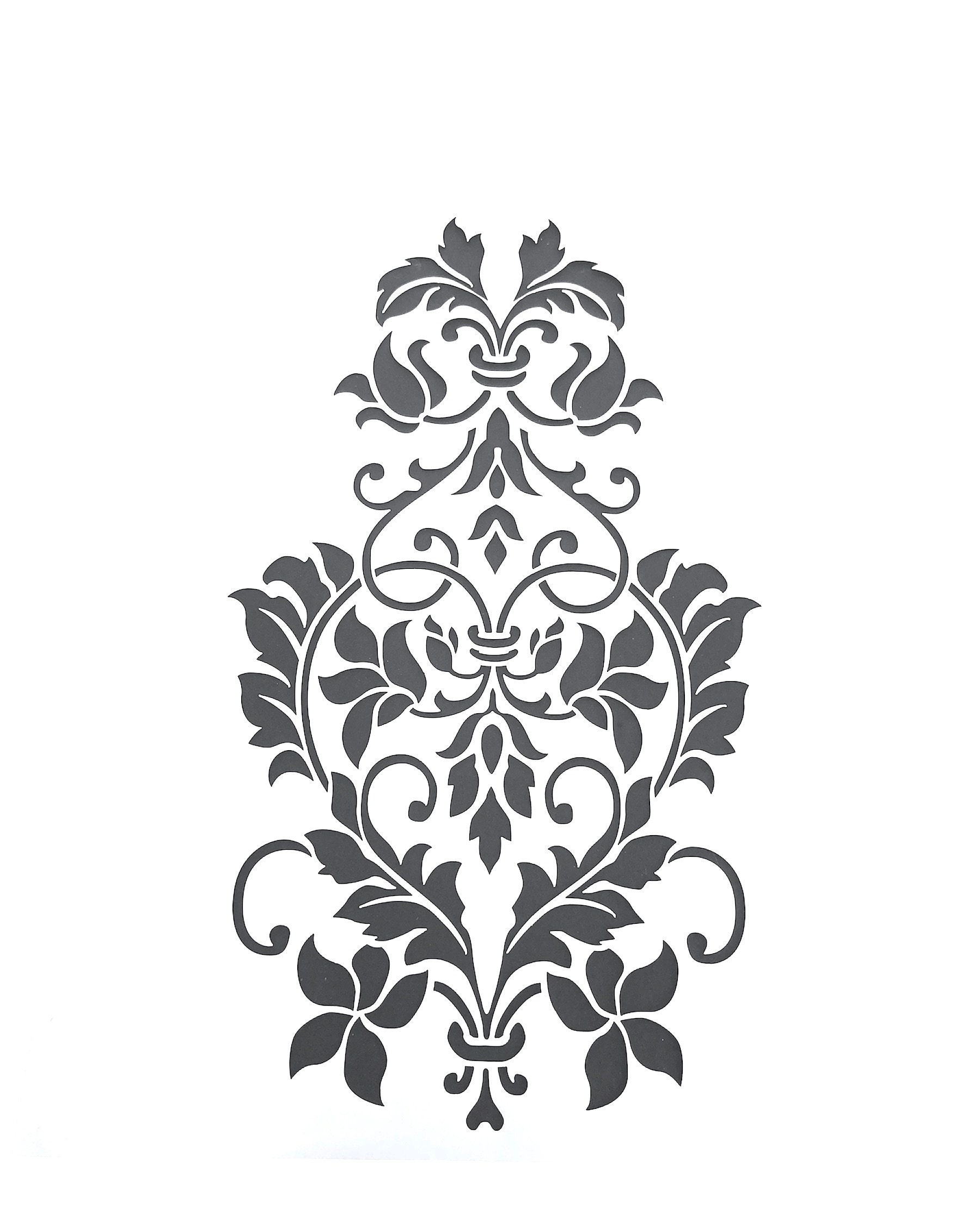 Baroque Themed Flower Damask Stencil Template, Image Size 270mm High X 149mm Wide, Reusable on Mylar Stencil Film - Etsy Finland