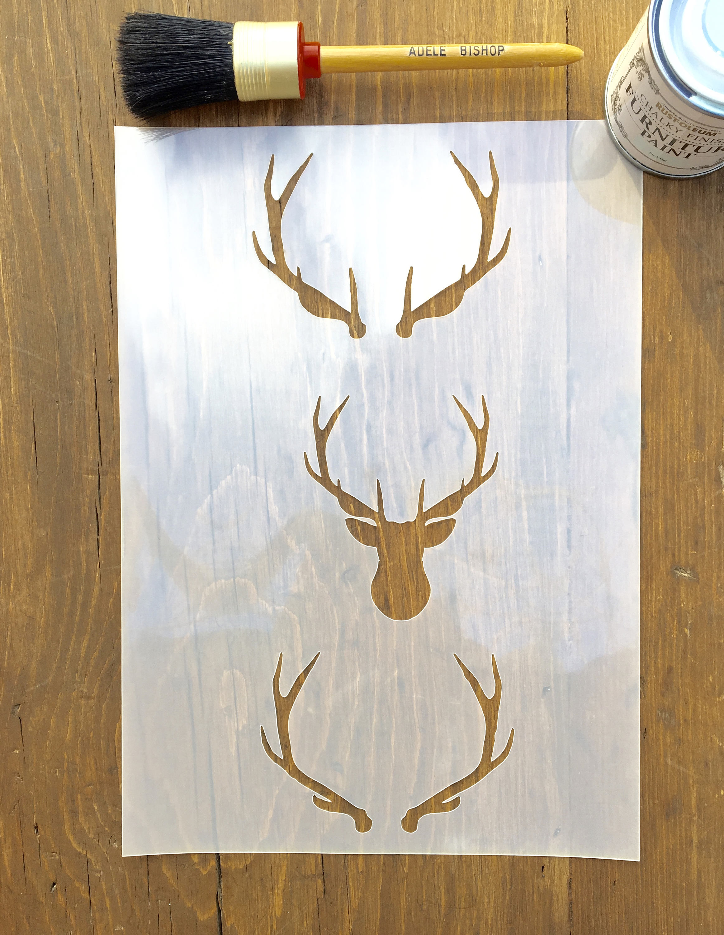20*20cm Deer Head DIY Layering Stencils Wall Painting Scrapbook Coloring Embossing Album Decorative Template - 21