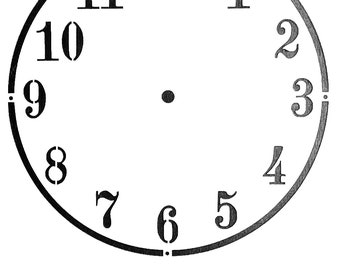 Plantilla de esfera de reloj con números antiguos franceses. Tamaño de la imagen: diámetro exterior 190 mm