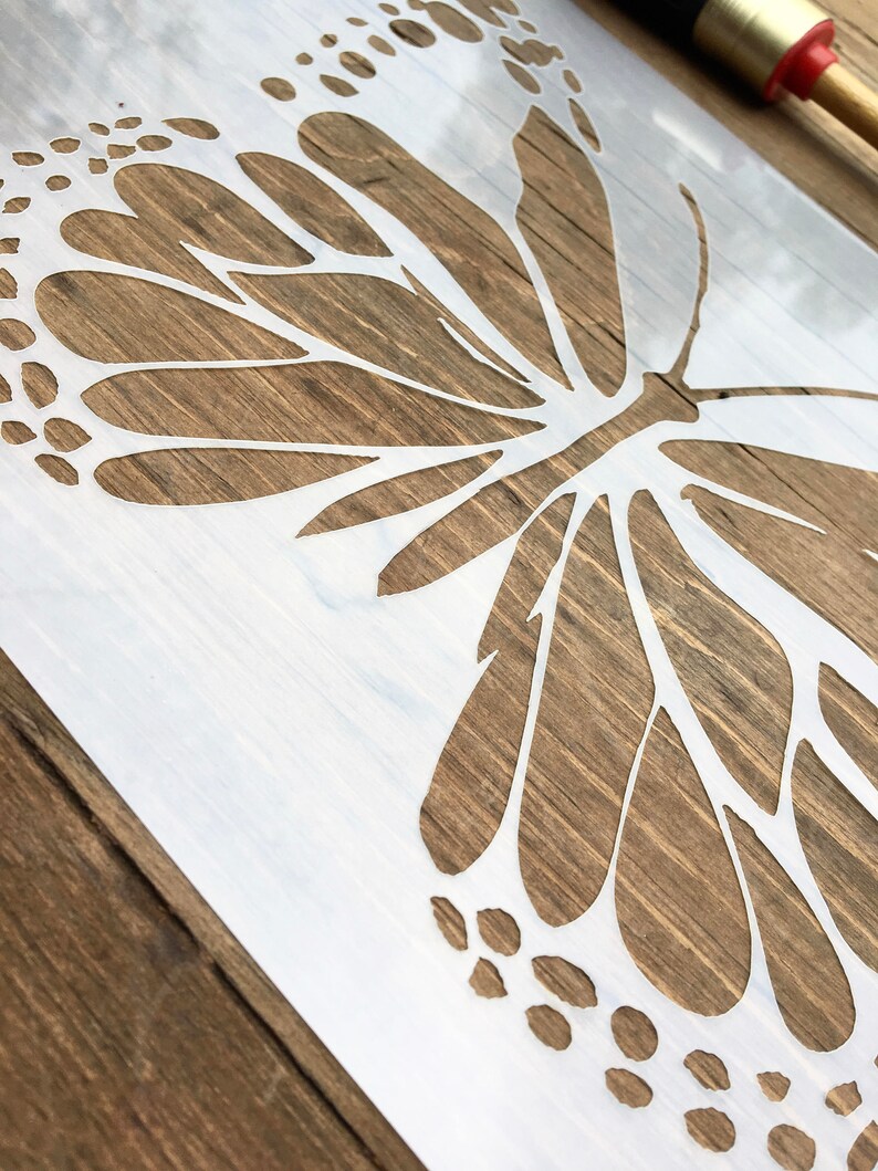 Large Butterfly Stencil Dotty Design For Walls Furniture Or Etsy