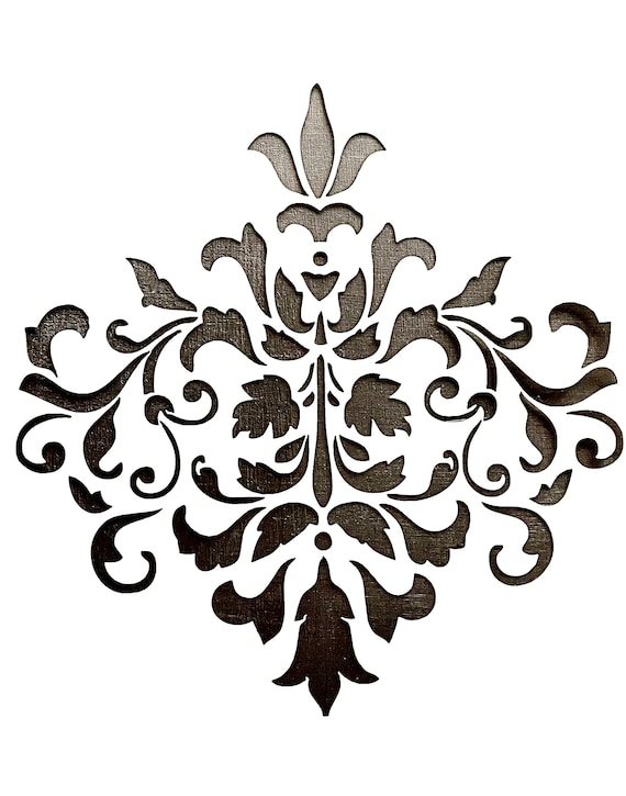 Vintage Damask Fleure De Lys Flower Stencil A4 Film Image Etsy