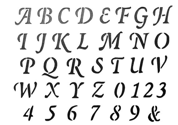 Old English Letter and Number Stencil Sets