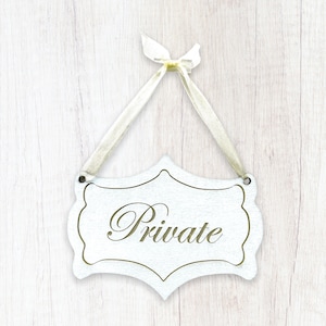 Private French Chateau Style Hand Painted Door Sign Vintage Design, with or without Ribbon, with or without ribbon