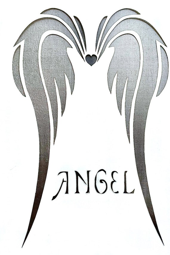 Angel Wings Craft Stencil Overlay, Image size 180mm x 270mm, re-usable for furniture, walls fabrics and crafts