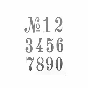 French Vintage Numbers Stencil for furniture, walls and crafts, Letters Height 70mm image 1